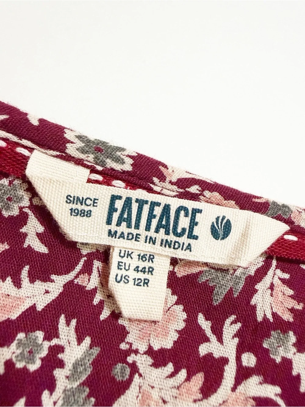Fat Face Kelly Red Wild Ditsy Floral Cotton Boho Midi Dress - Picture 12 of 15